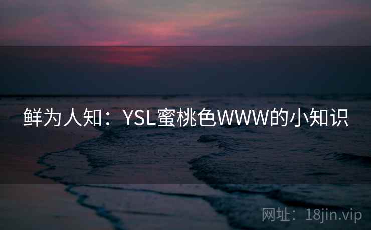 鲜为人知:YSL蜜桃色WWW的小知识