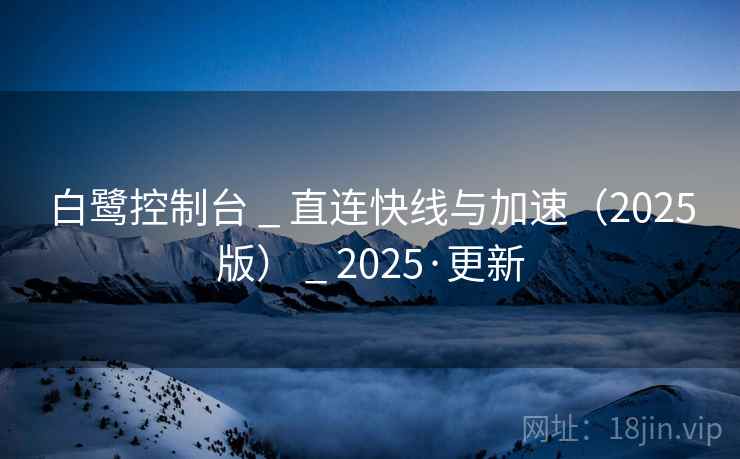 白鹭控制台 _ 直连快线与加速（2025版） _ 2025·更新
